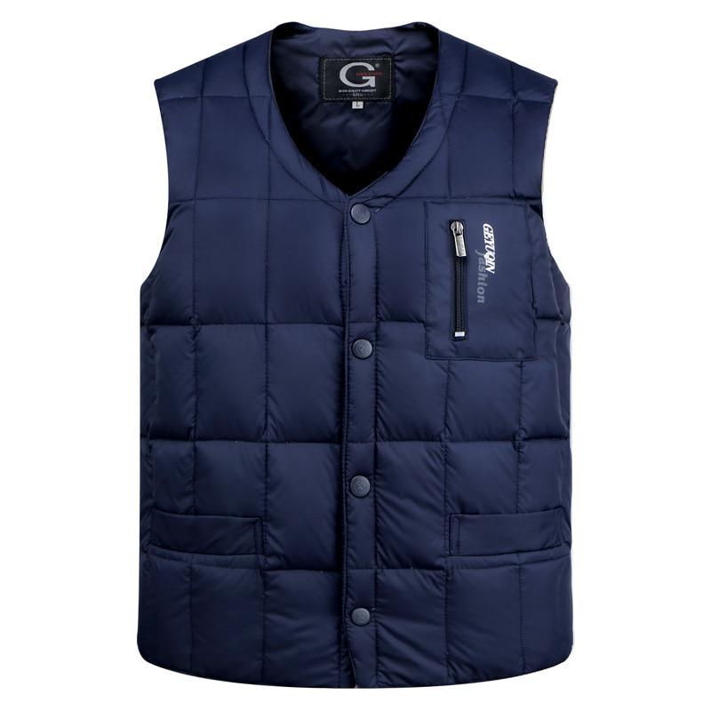 Lucky ioom Clothes Heren waterdicht winter wit vest vest V-hals vest mouwloos jack XXXL grijze kleur
