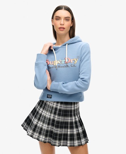Superdry Vrouwen Rainbow Hoodie met Logoprint Lichtblauw