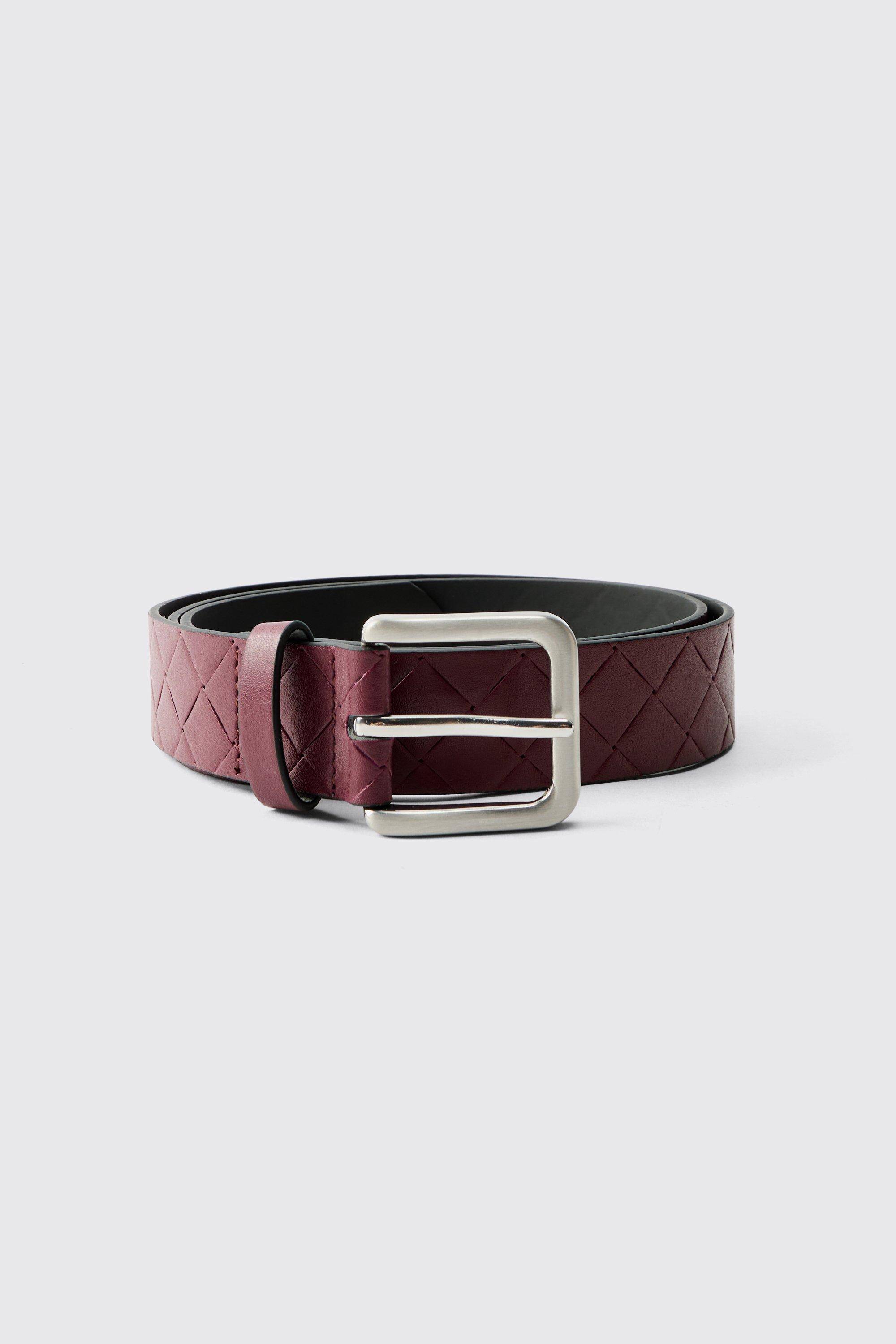 Boohoo Gekruiste Leren Riem, Burgundy