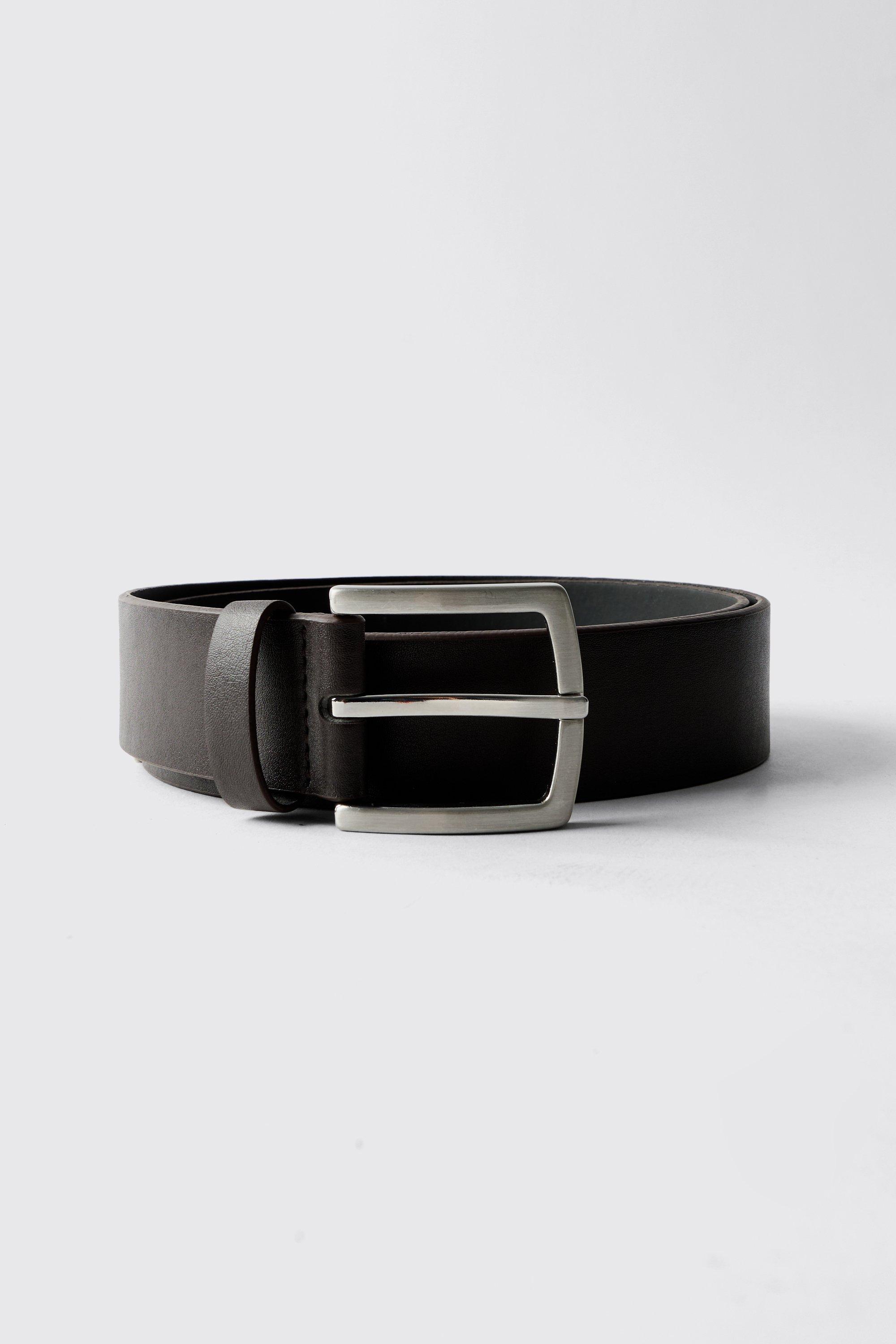 Boohoo Vervaagde Leren Riem, Brown