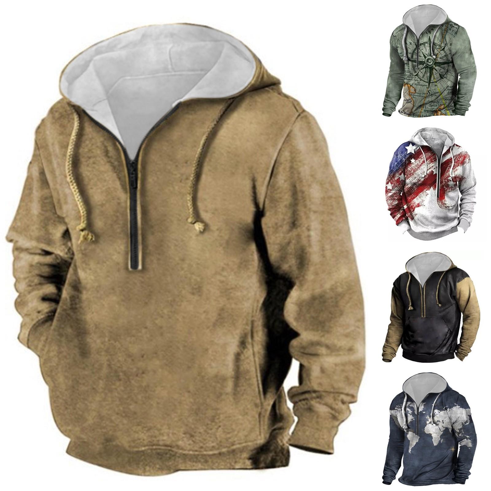 Niubiplus Fitnesskleding Heren Peripheral Sweater Hooded T-shirt met lange mouwen XXL