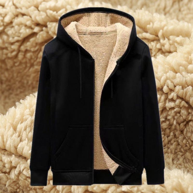 NB Fashion Heren Plus Fluwelen Dikke Capuchon Trui Jeugd Cardigan Top Studenten Rits Trui Heren Maat Jas XS rood