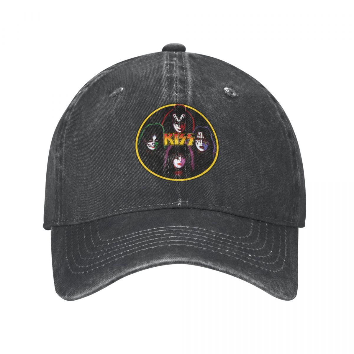 91440118MAC534JW32 Vintage Kiss Band Rock Stars Baseball Caps Unisex Distressed Denim Zonnekap Outdoor Alle seizoenen Reizen Verstelbare Caps Hoed One Size