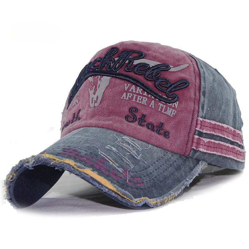 L.RIDING PULO Hot Style Distressed Baseball Cap, Retro Hoed, Gerafelde Klep, Super Populaire Baseball Cap voor Mannen en Vrouwen one size zwart