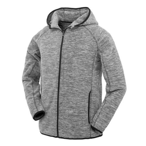 Spiro Microfleece Fitness-hoodie met volledige ritssluiting voor heren L grijs/zwart