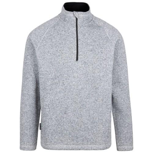 Trespass Mens Corsham Marl Half Zip Fleece Top L grijs