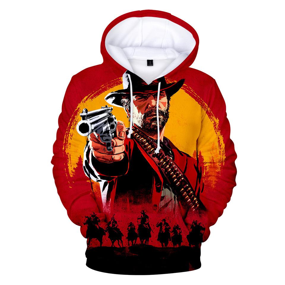 ETST 011 Populair spel Red Dead Redemption 2 Hoodie 3D Print Heren Streetwear Kleding Mode Plus Size Kind Hooded Sweatshirt unisex Tops S