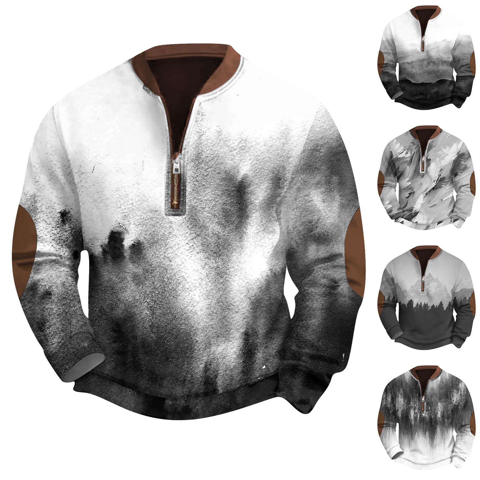 YiGeiWoLiGiaoGiao Heren Retro Casual Gradient Bedrukt Sweatshirt XXXXL