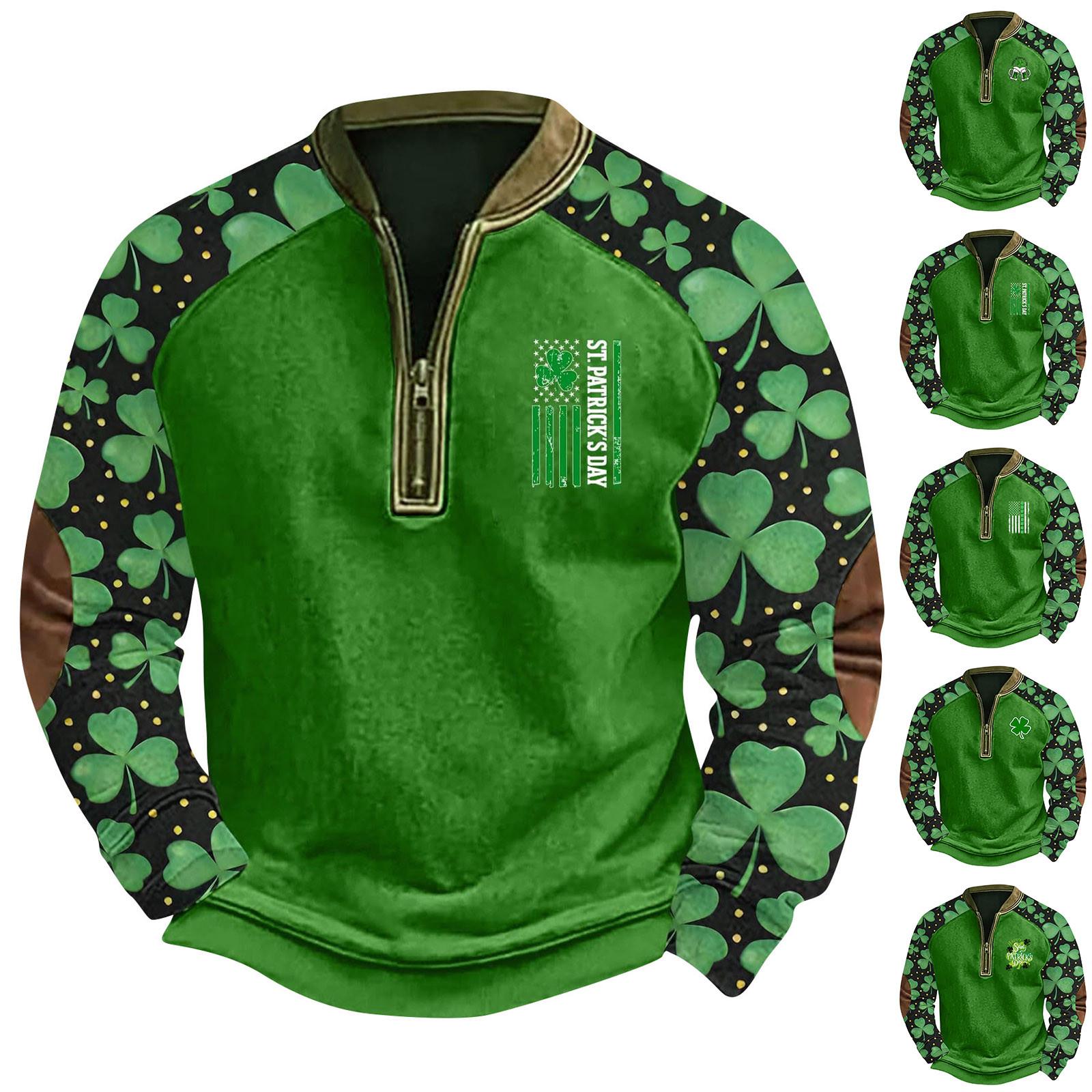 Winnerer Uranus Heren Retro Casual Gradient Bedrukt Sweatshirt L legergroene kleur