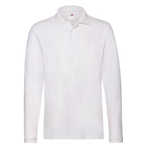 Fruit Of The Loom Mens Cotton Pique Long-Sleeved Polo Shirt M wit
