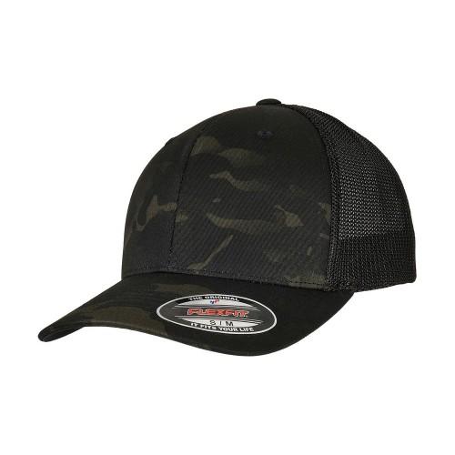 FLEXFIT Camo Mesh Trucker-pet voor volwassenen, uniseks One Size tropische kleur van het regenwoud