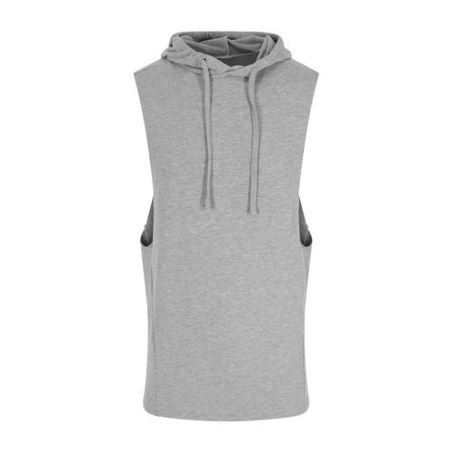 Awdis Adults Unisex Just Cool Urban Sleeveless Muscle Hoodie L grijs