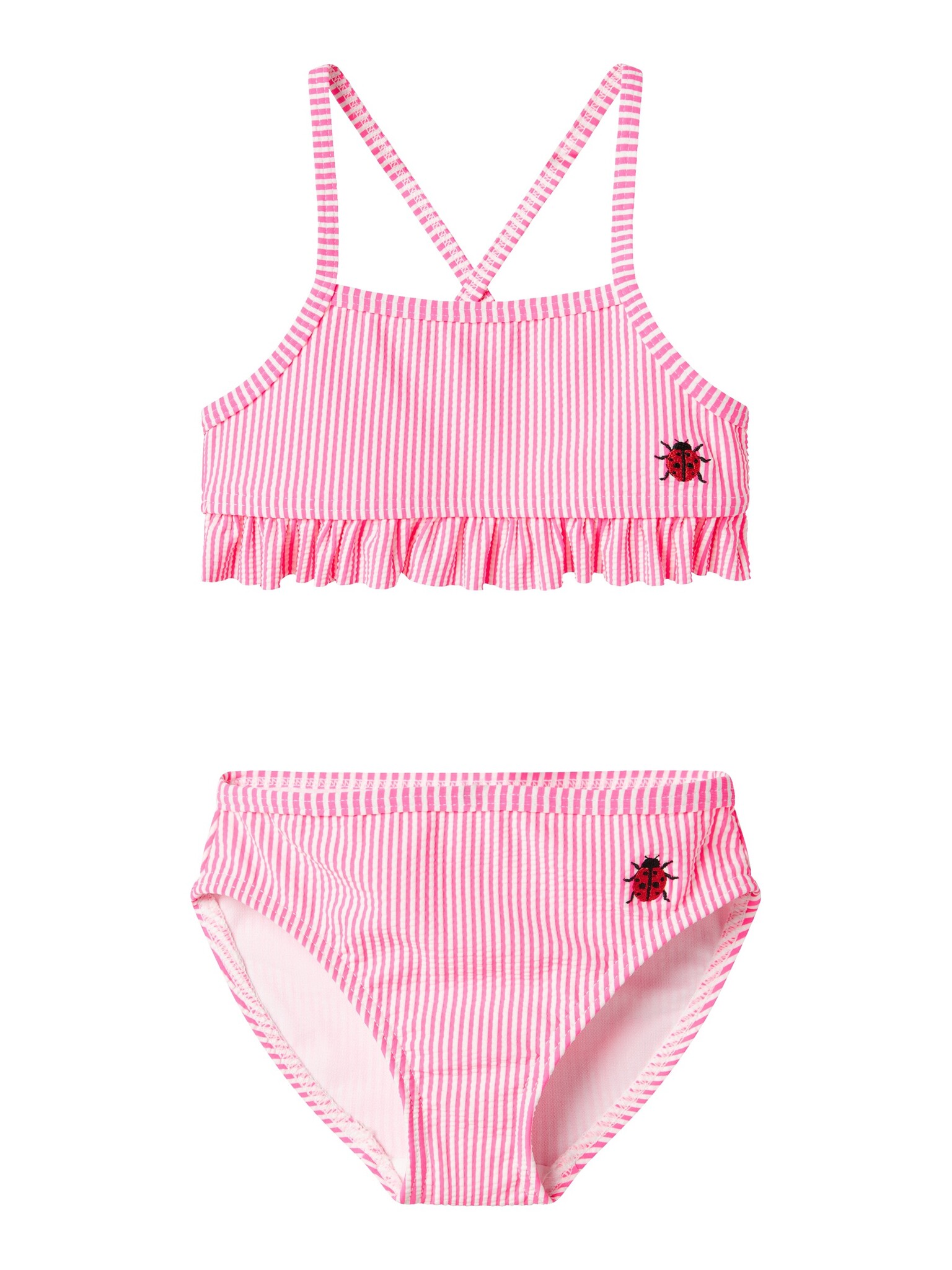 Name It Meisjes bikini set nmfzammer gestreept lieveheersbeestjes print roze