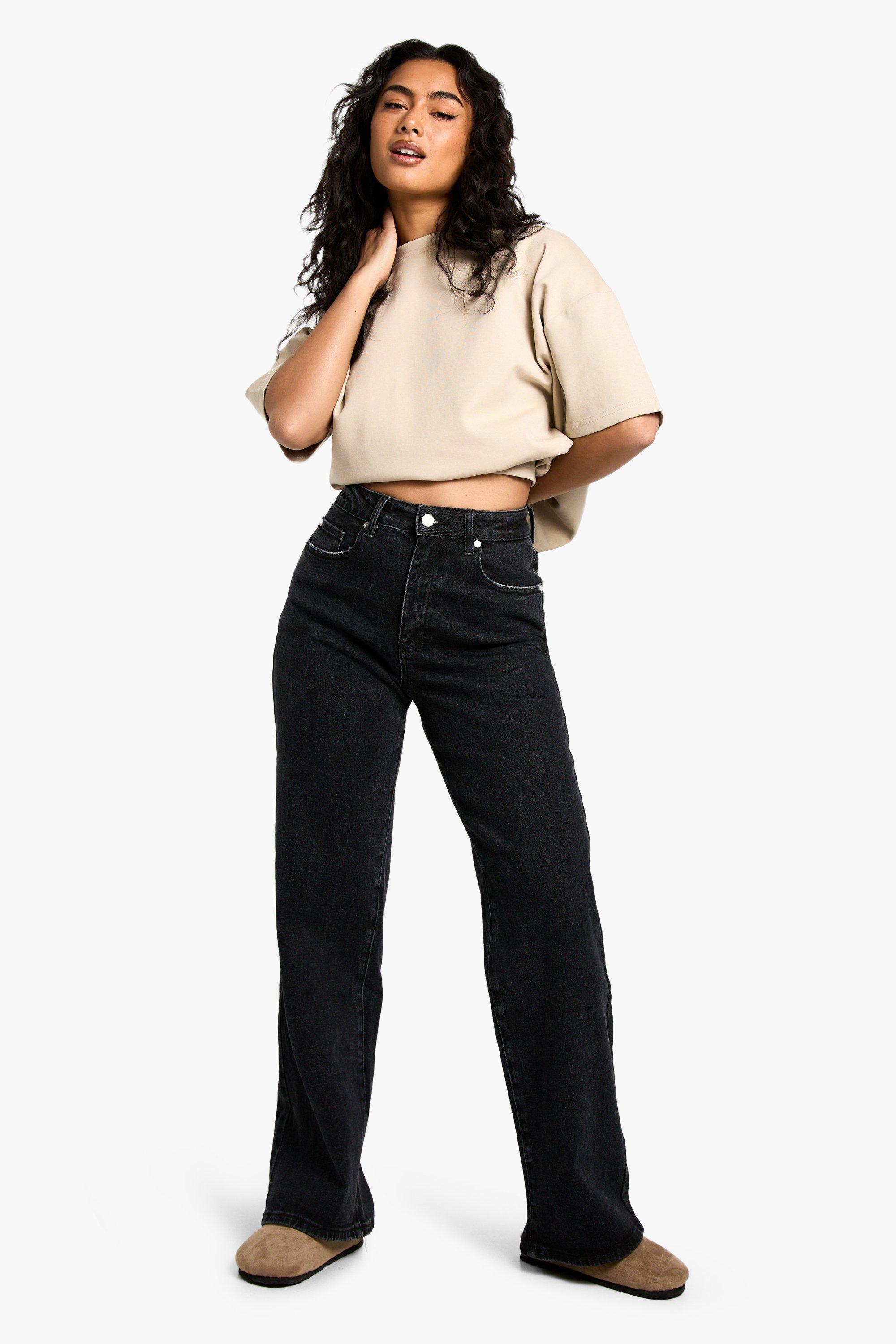 Boohoo Losse Jeans Met Rechte Pijpen, Washed Black