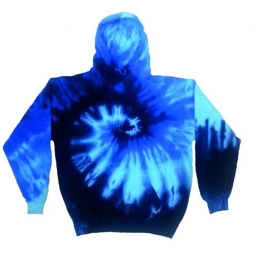 Colortone unisex regenboog tie-dye trui met capuchon L oceaanblauwe kleur
