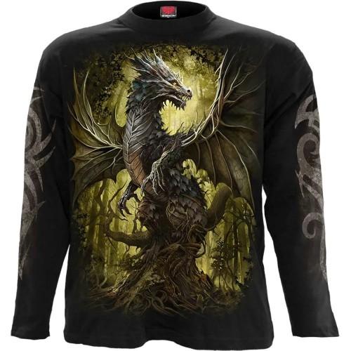 Pertemba FR - Apparel Spiral Direct Unisex volwassen eiken draak T-shirt met lange mouwen L zwart