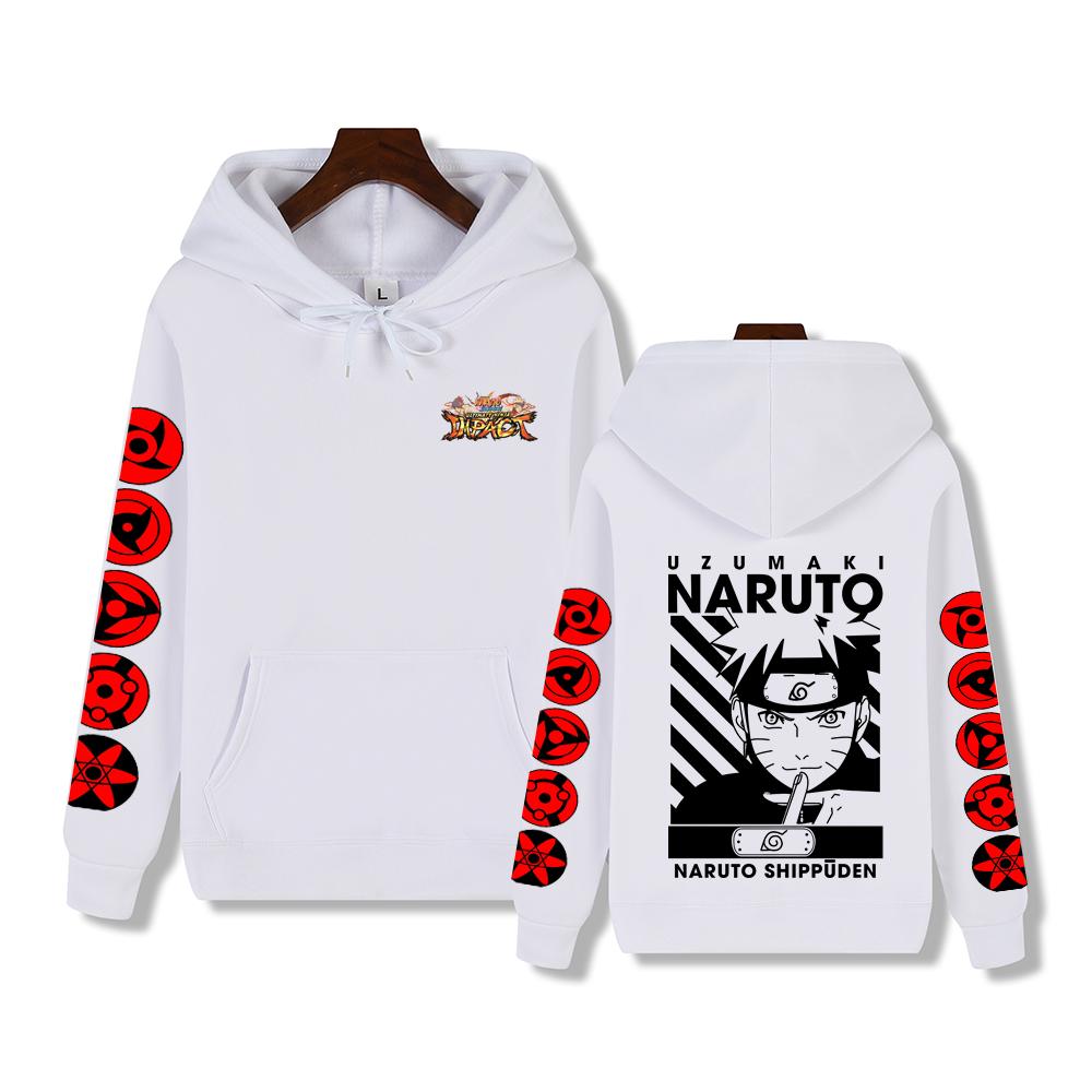 ETST 009 Knappe Naruto-print Herfst/Winter Comfortabele zachte verdikking heren hoge kwaliteit casual mode warme straat hoodie S