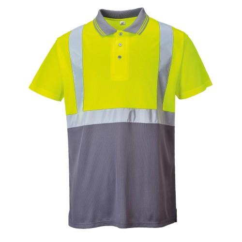 Portwest Heren tweekleurig poloshirt met korte mouwen en hoge zichtbaarheid 2XL geel