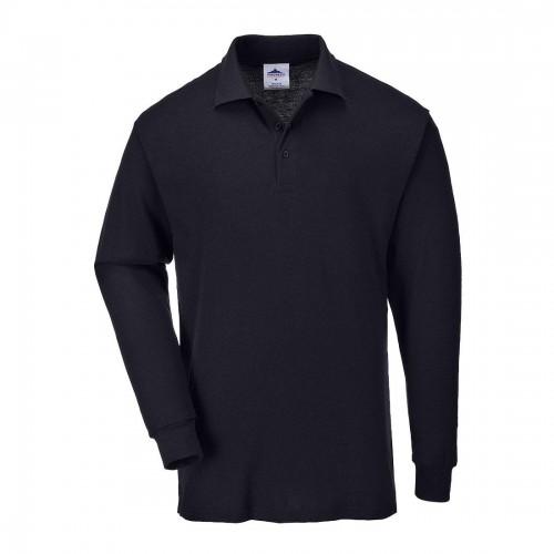 Portwest Heren Genua poloshirt met lange mouwen XS zwart