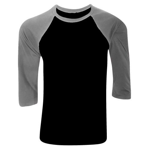 Bella + Canvas Canvas Heren honkbal-T-shirt met 3/4 mouwen XS kelly groene kleur/wit
