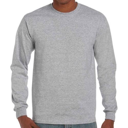 Gildan unisex ultrakatoen effen T-shirt met lange mouwen voor volwassenen XXL grijs