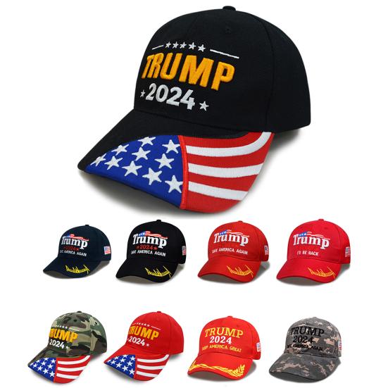 Odevmensy Unisex Baseball Cap Trump 2024 Letter Borduurwerk Lange Rand Zonnebrandcrème Anti-UV Verstelbare Paardenstaart Gat Outdoor Geplooide Hoed N