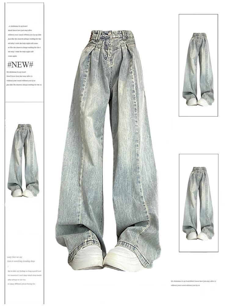 Diana Fashion Clothes Dames Blue Jeans Baggy Harajuku Esthetische Oversize Denim Broek Y2k Losse Wijde Jean Broek Vintage 2000s Casual Kleding 2024 S blauw