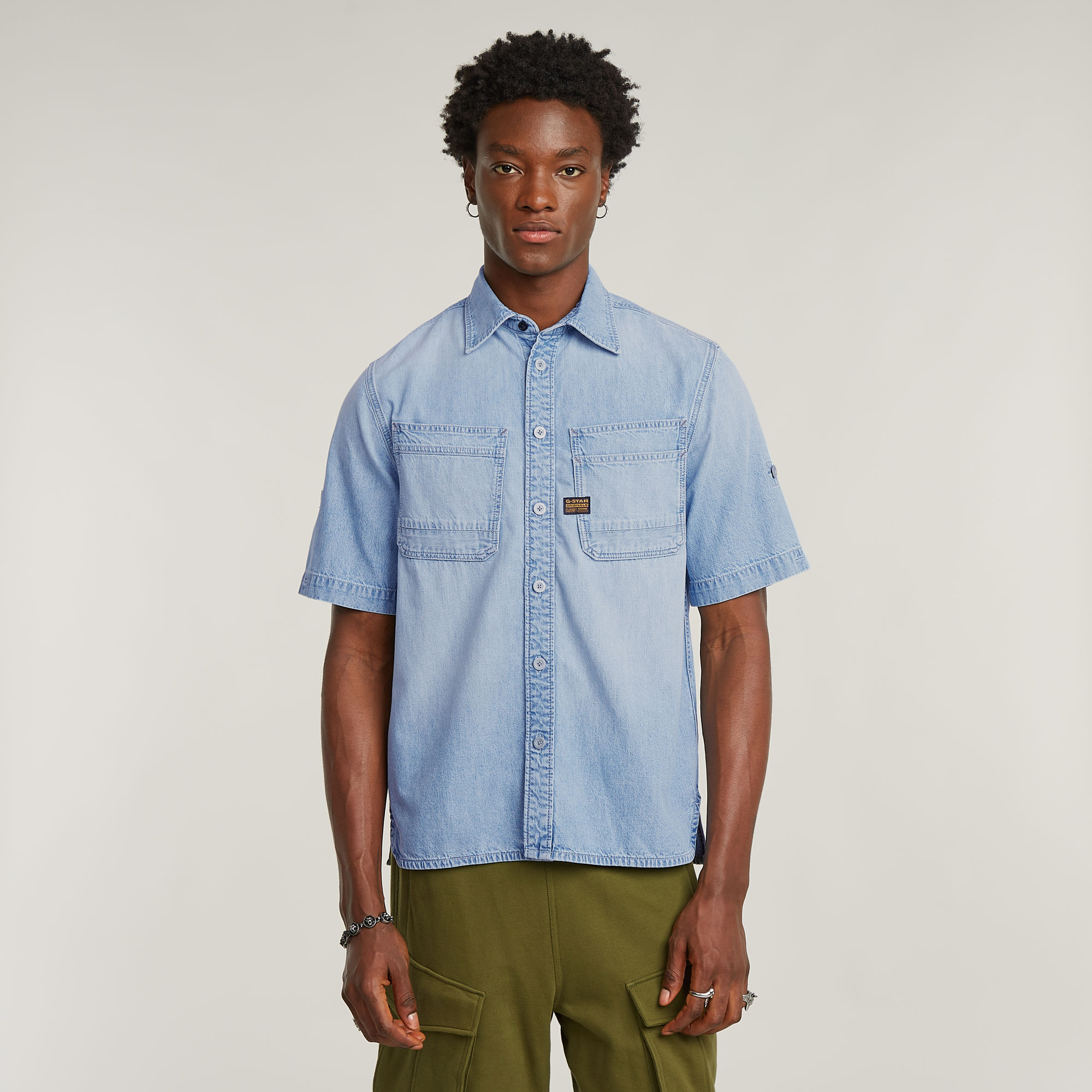 G-Star RAW Slanted Double Pocket Overhemd - Lichtblauw - Heren