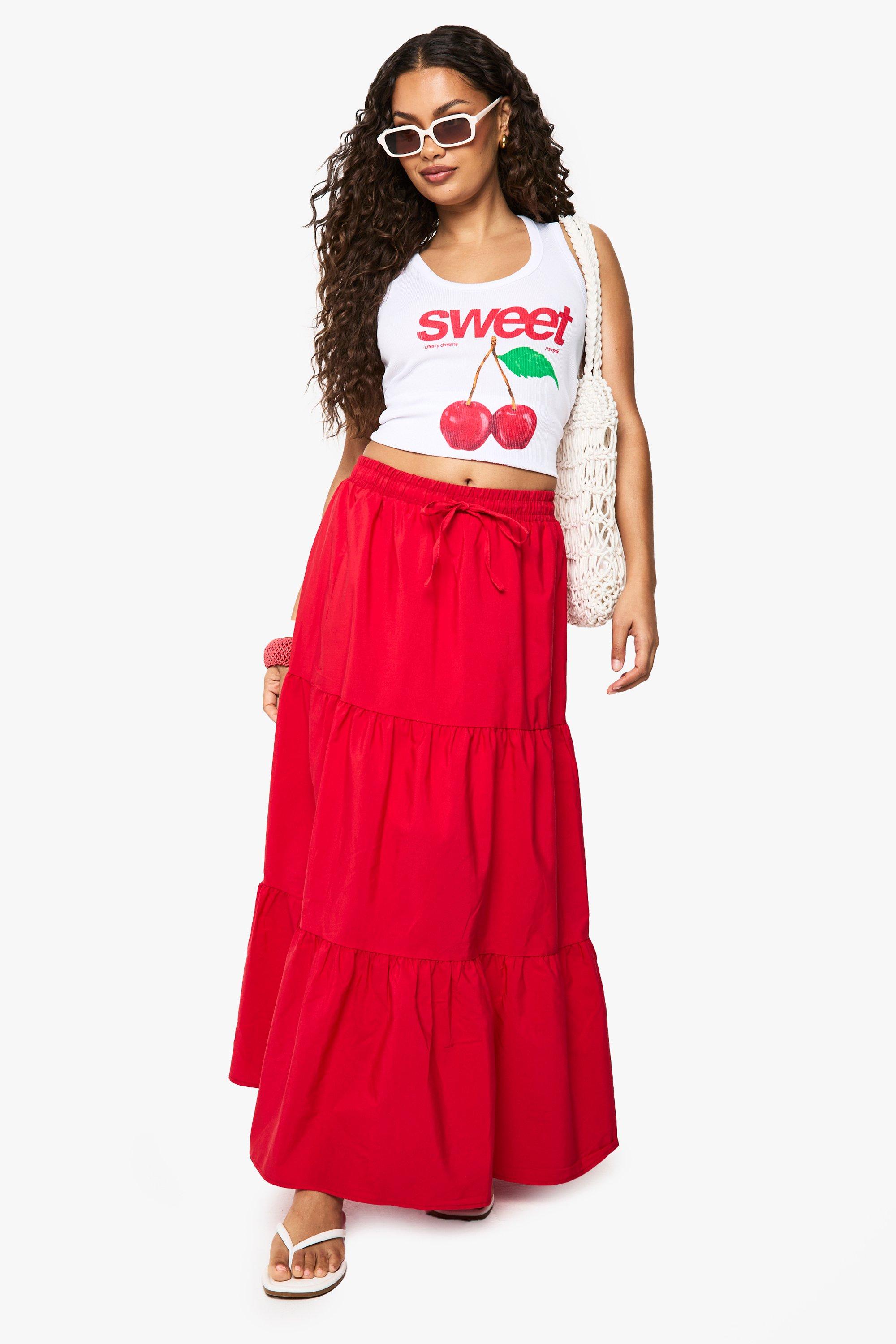 Boohoo Geweven Maxi Rok Met Panelen, Red