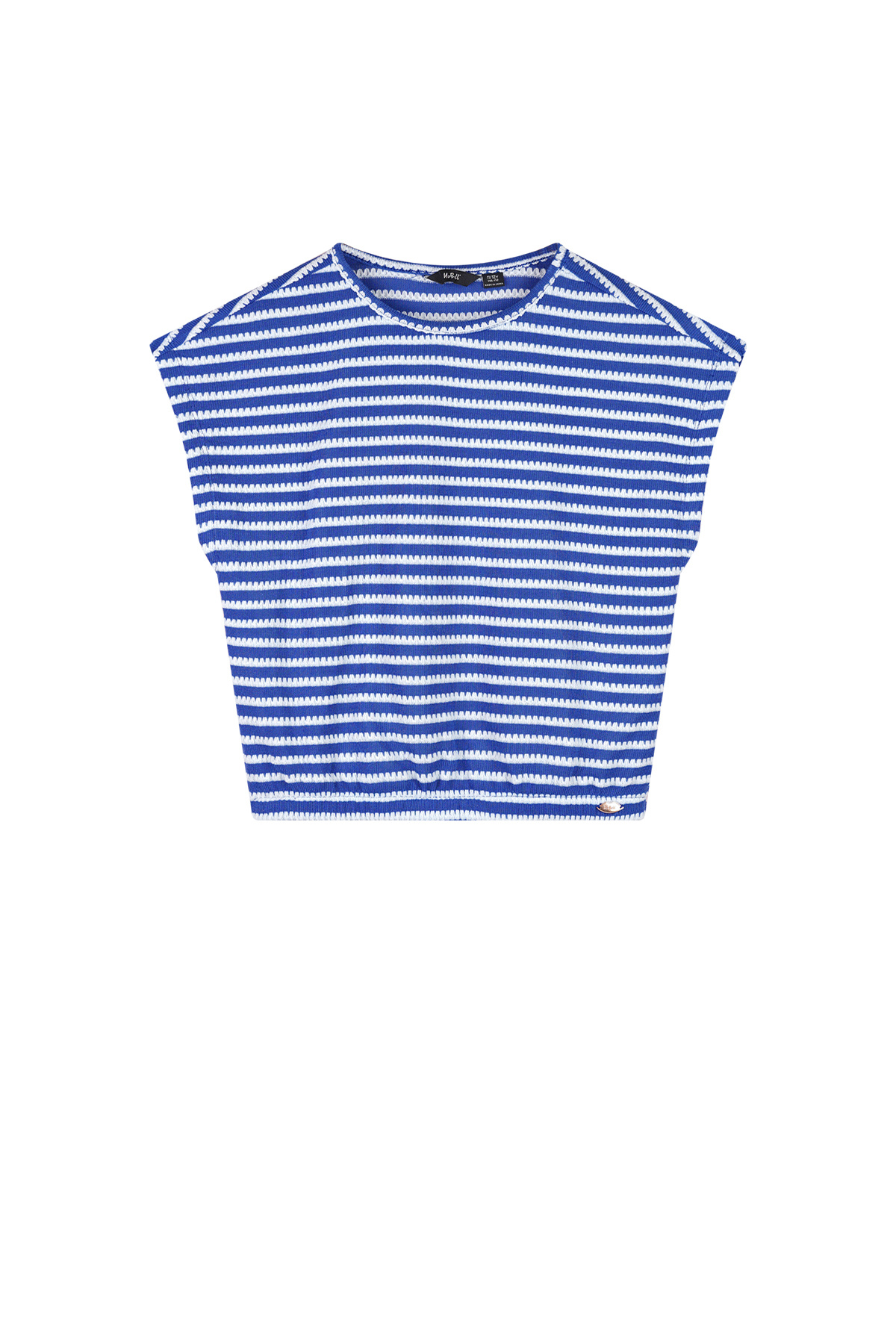 NoBell zomer top meisjes - blauw - jersey, fancy streep - Kawai