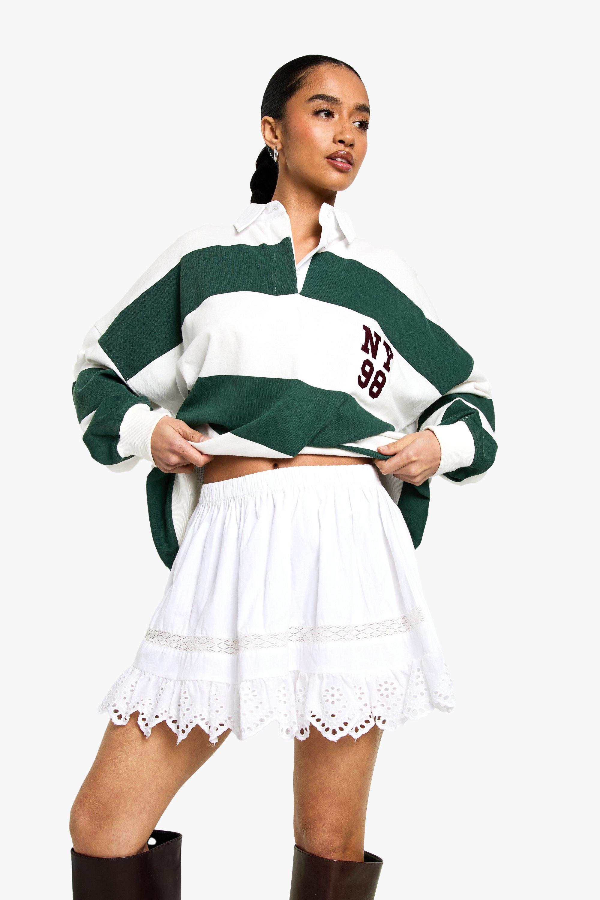 Boohoo Petite Rara Mini Rokje Met Franjes, White