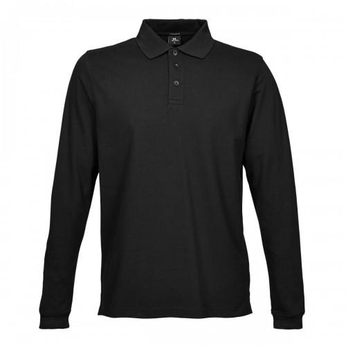 Tee Jays Heren luxe stretch poloshirt met lange mouwen M wit