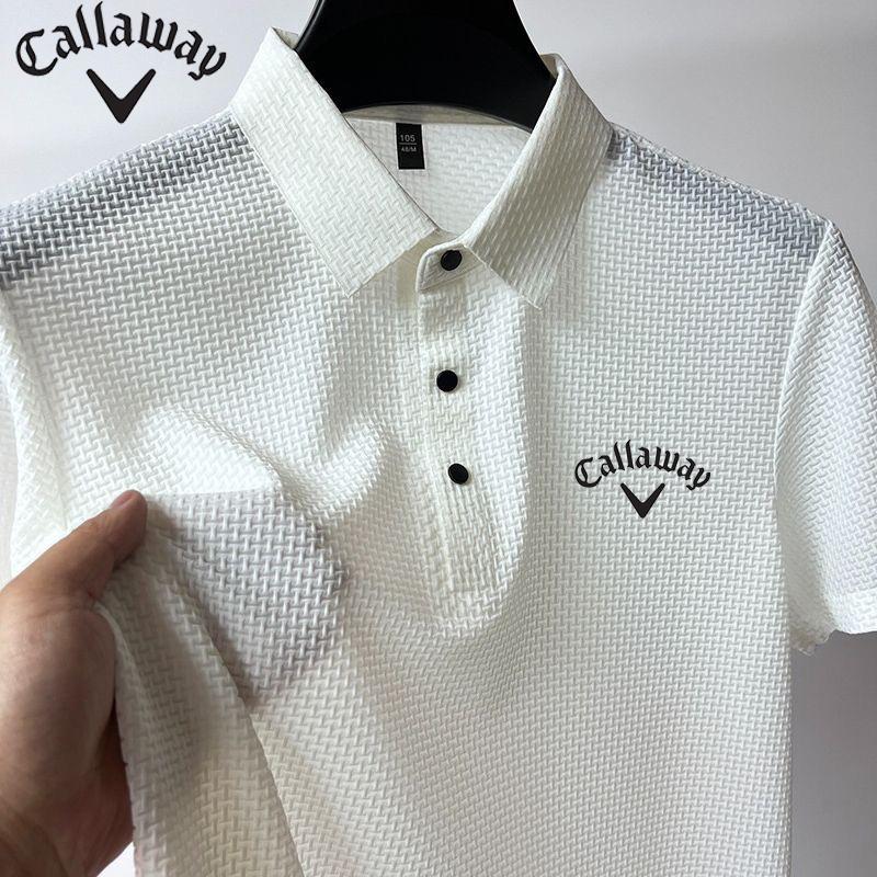 Callaway Nieuwe zomer geborduurde  poloshirt heren korte mouw ademende top zakelijk casual zweetabsorberend poloshirt voor heren S