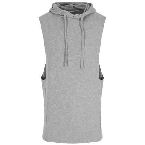 AWDis Cool Heren stedelijke mouwloze hoodie L grijs