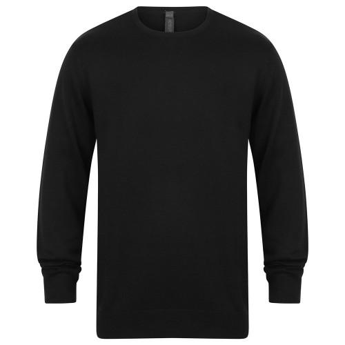 Henbury Heren katoen-acryl sweatshirt met ronde hals S grijs