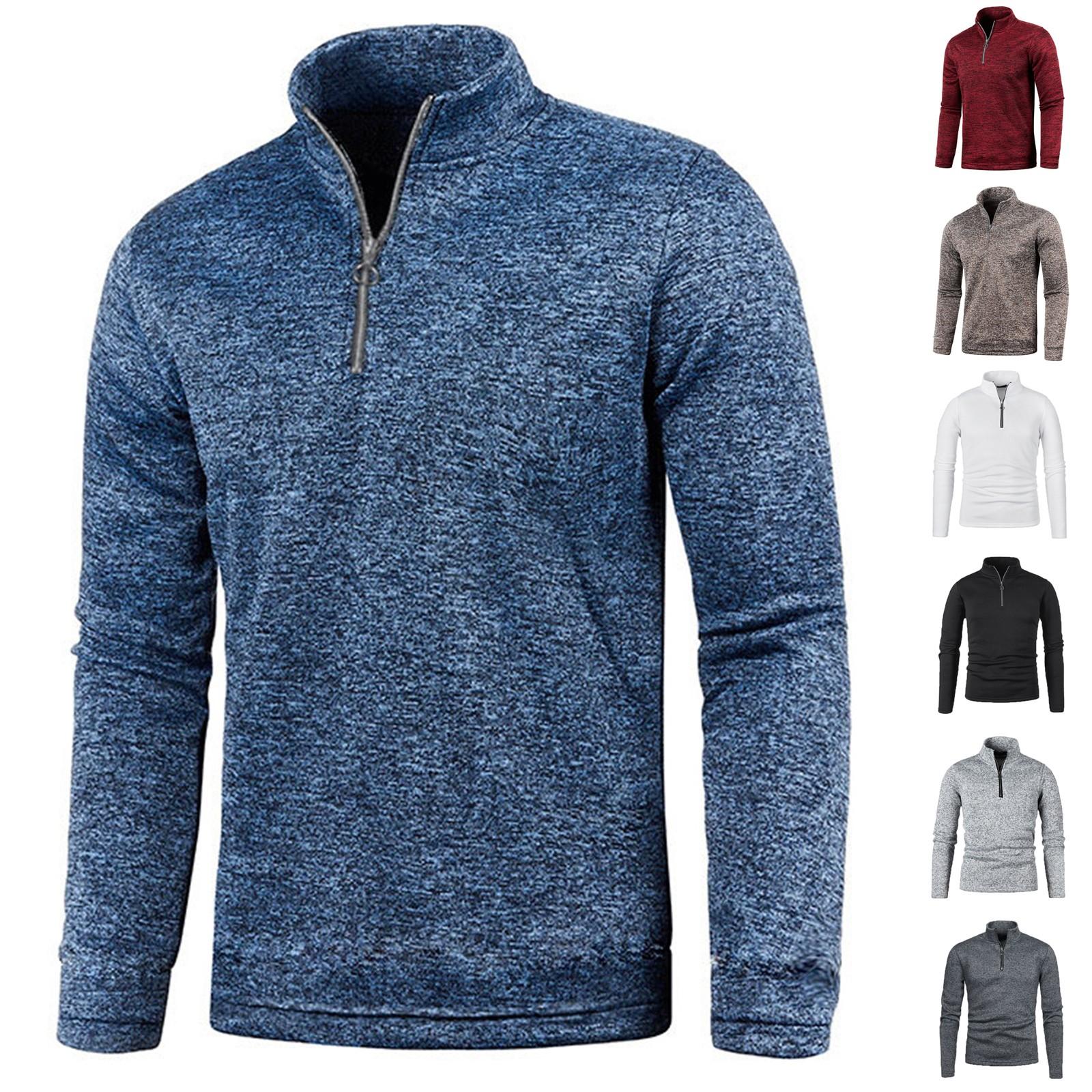 Eason Winterhoodie voor heren met ritsontwerp, effen kleur, hoge kraag basisjack XXL