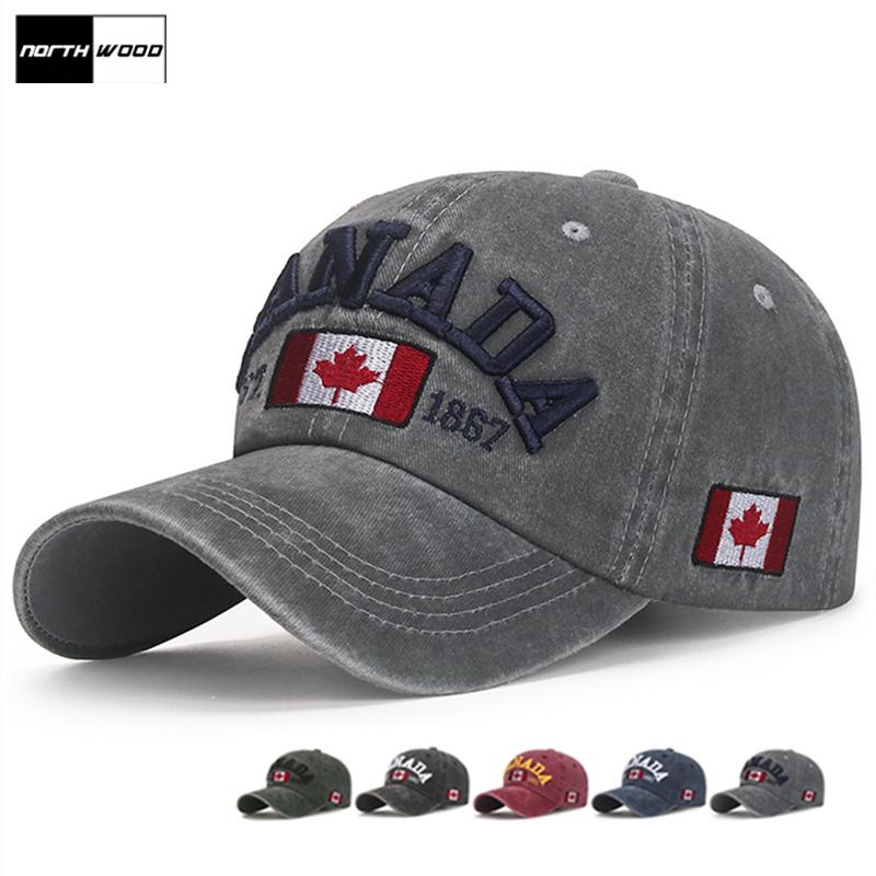 Northwood CANADA Letter Baseball Cap voor Mannen Vrouwen Katoenen Snapback Hoed Hip Hop Dad Caps 55-60 cm zwart