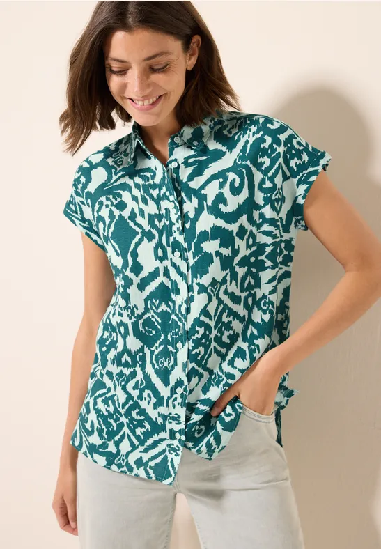 Cecil Gedessineerde linnen blouse