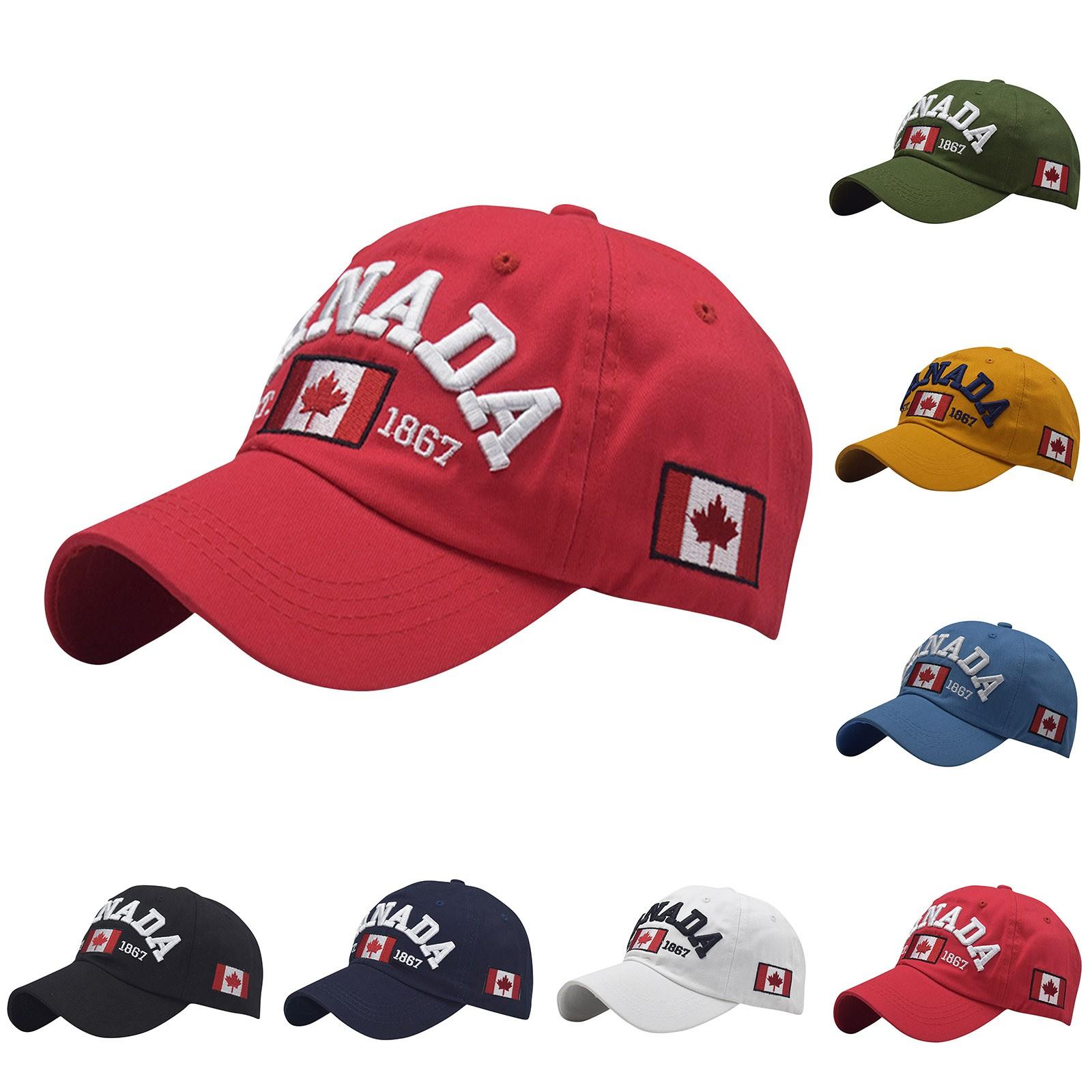 A qi Canada Baseball Cap, Verstelbare Canada Hoed Voor Mannen Vrouwen Kinderen, Geborduurde Esdoornblad Golf Hoed Canada Souvenirs One Size zwart