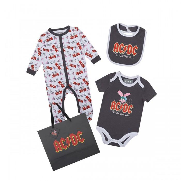 Amplified Versterkte Baby Fly On The Wall AC/DC babygroeiset 3-6 Months wit/zwart