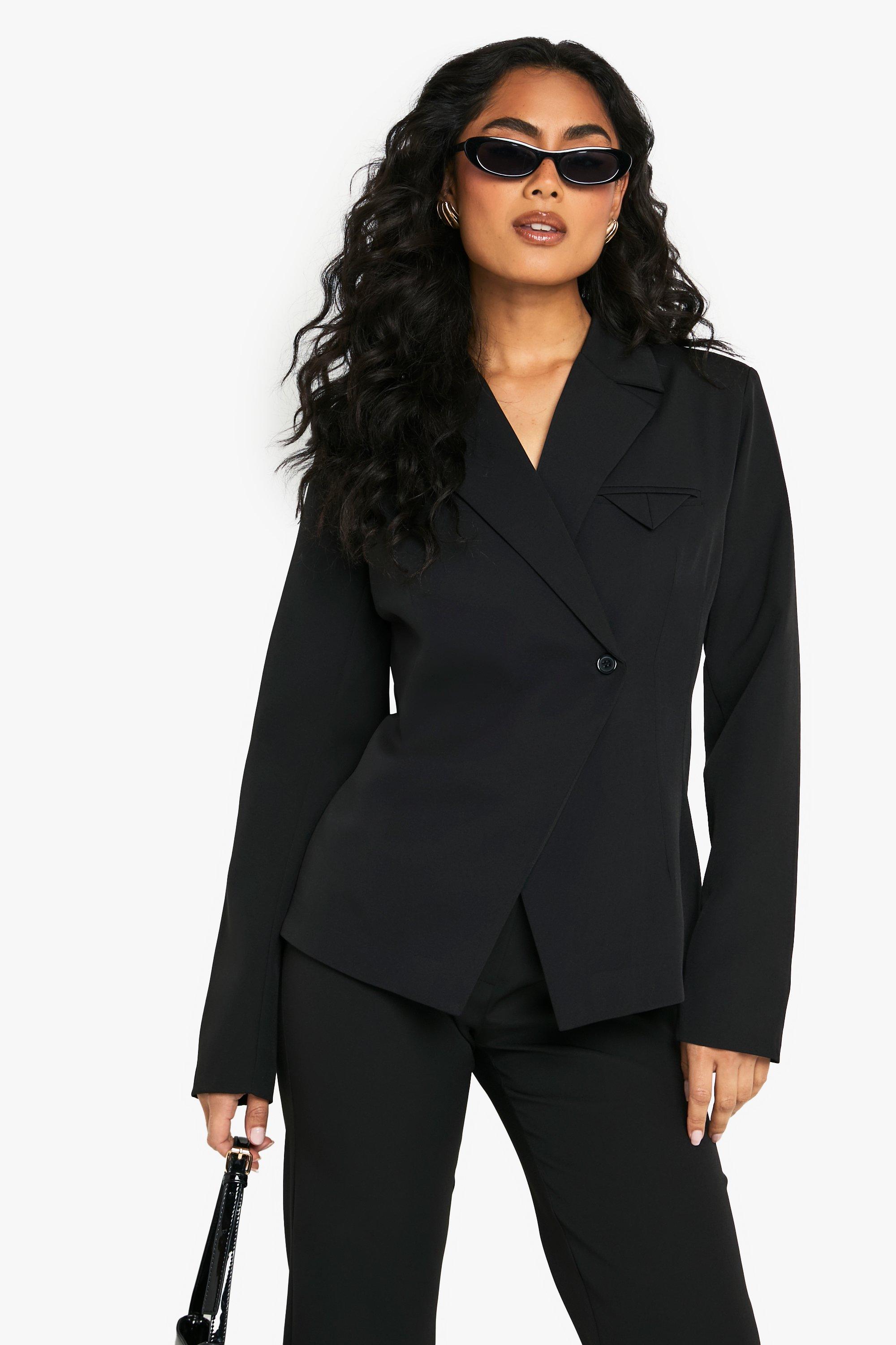 Boohoo Blazer Met Zak Detail En Structuur, Black