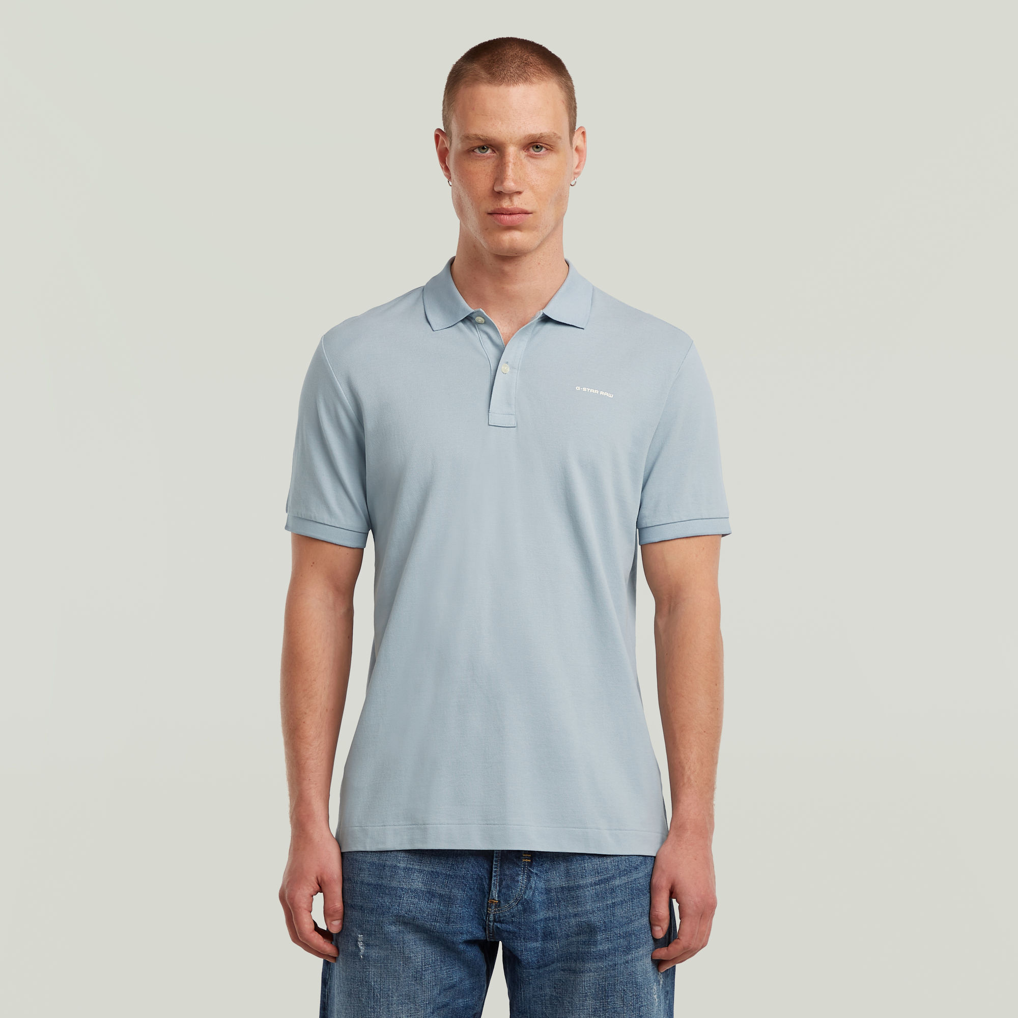 G-Star RAW Oluv Slim Polo - Lichtblauw - Heren