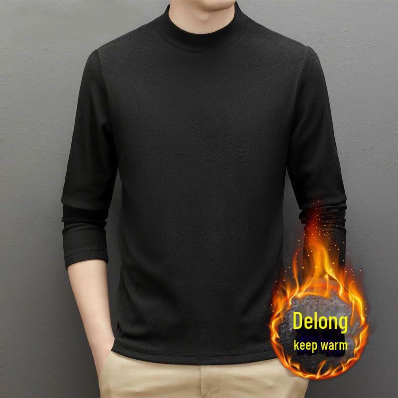 VantaGoods Heren herfst/winter Duits fluwelen coltrui lange mouw shirt 4XL