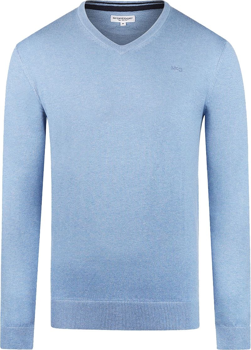 McGregor Trui Merino Blend V-Hals Sky Blauw