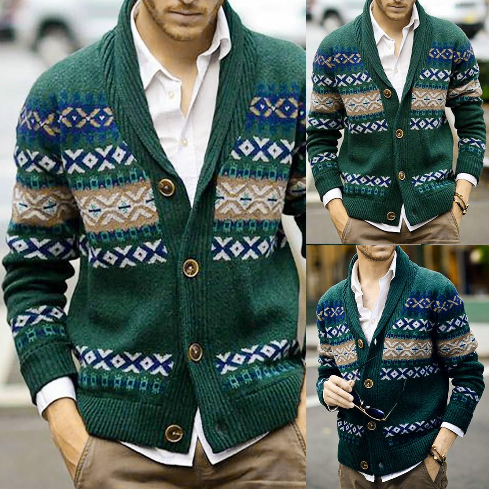 Zhengfuzhihai Herfst- en winter herenmode los vest warme revers jas trui XXXL donkergroene kleur