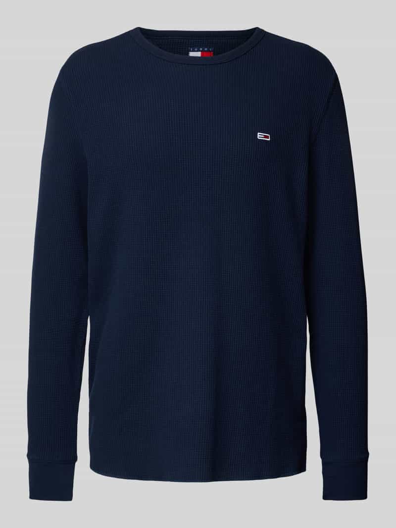 TOMMY JEANS Shirt met lange mouwen TJM SLIM WAFFLE L/S TEE EXT