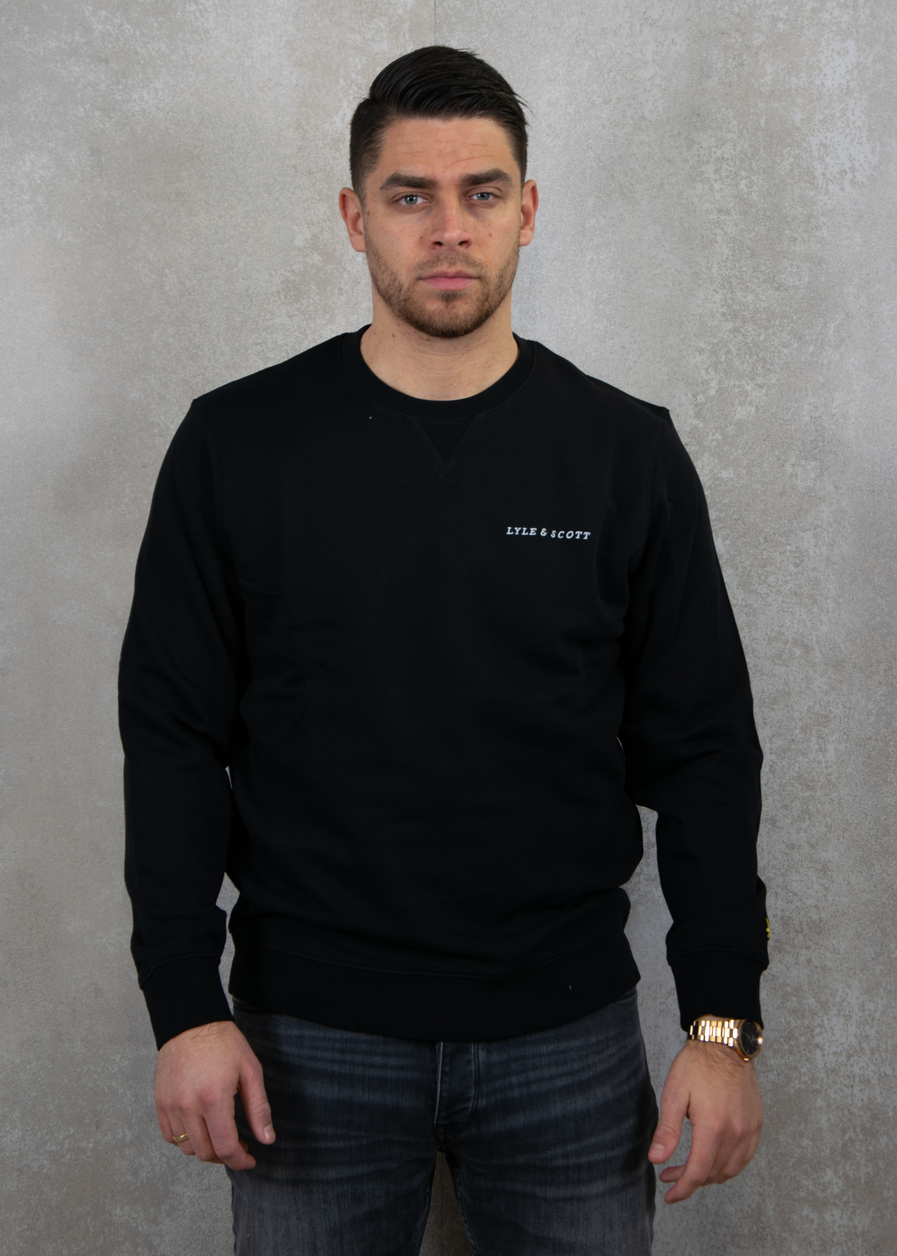 Lyle and Scott Loopback embroidered crew neck sweatshirt