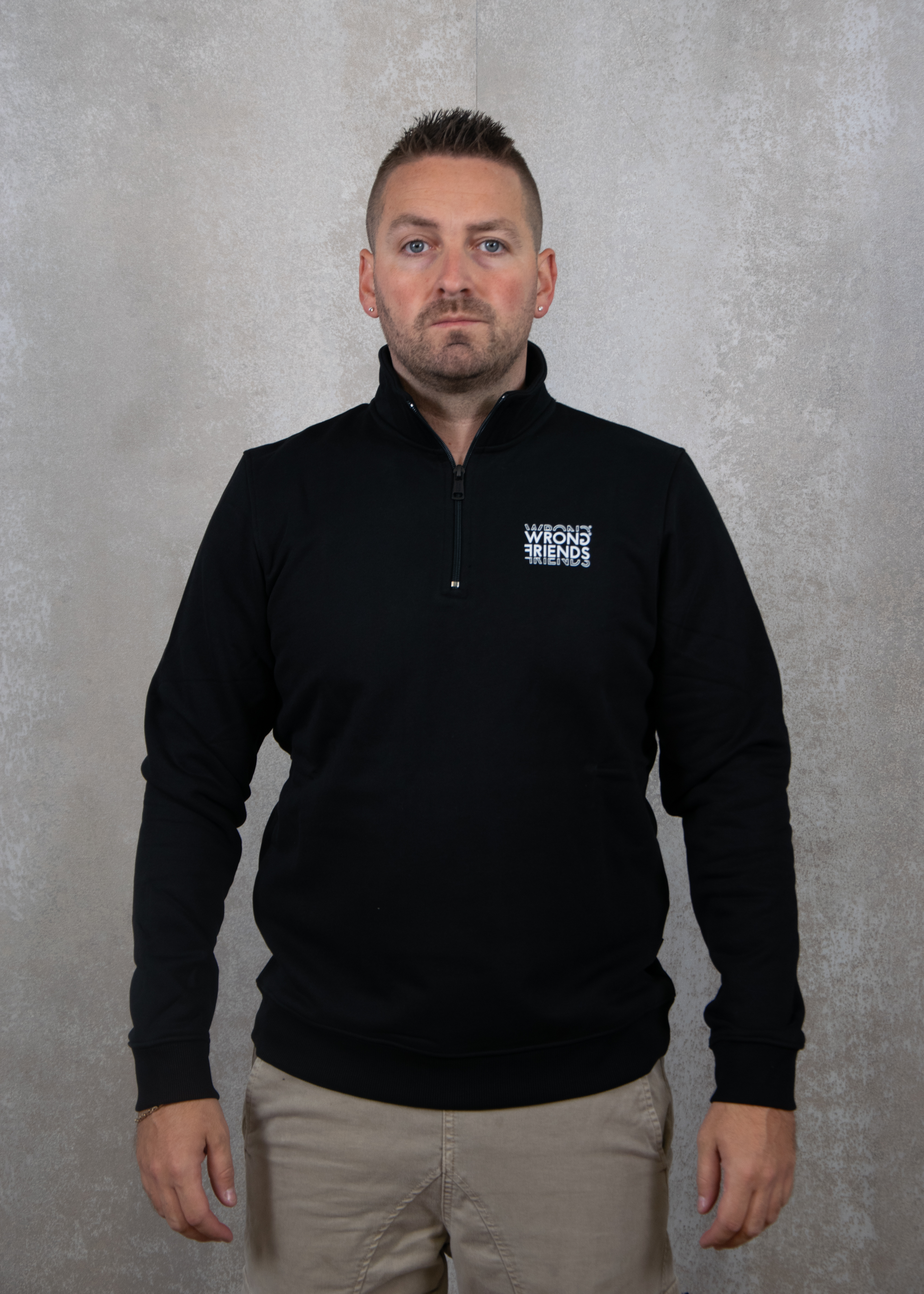 Wrong Friends Vichy half zip sweater