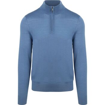 Suitable Sweater  Merino Half Zip Trui Ink Blauw
