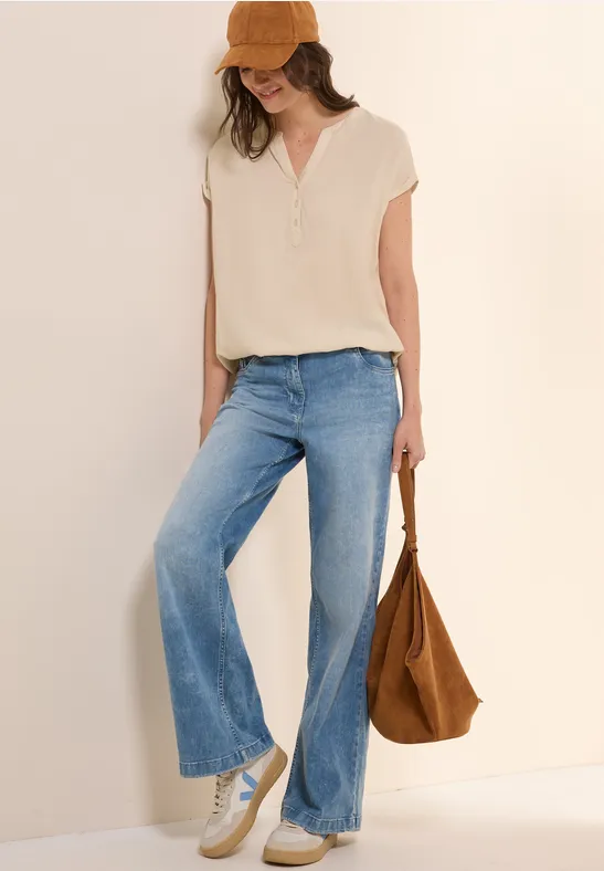Cecil Blouse met korte mouwen in effen kleur
